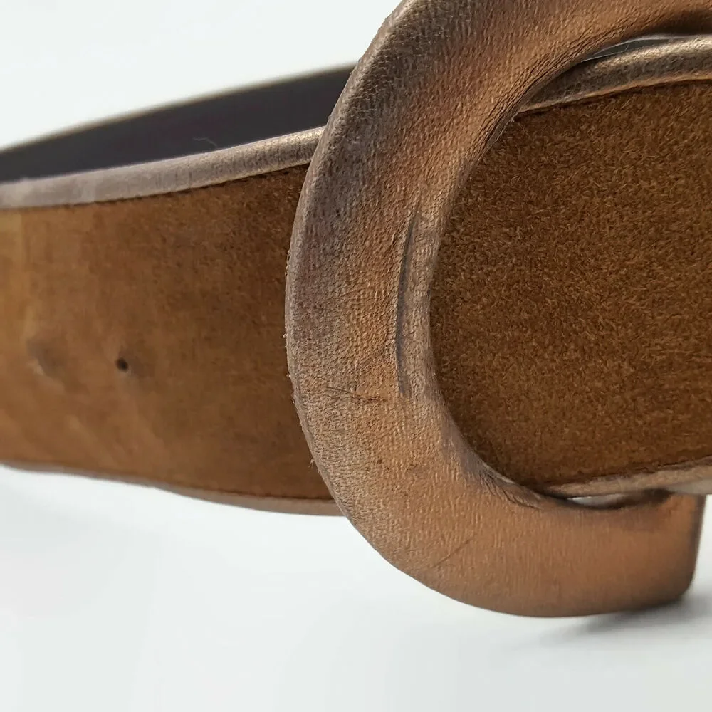 Carlisle Women's Genuine Leather Brown, Red & Green Suede Belt Size S